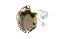 Borsa a Secchiello in rafia e pelle CLARA