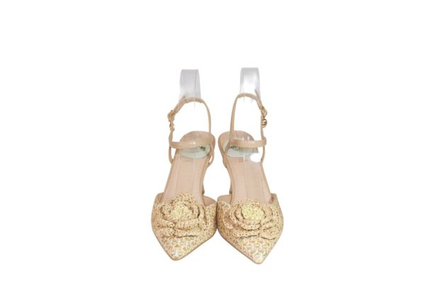 Slingback CAMELIA con fiore elegante tacco medio