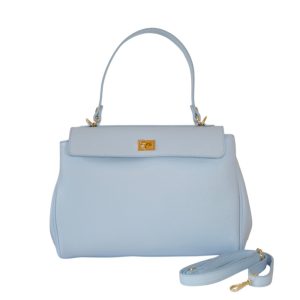 Borsa a mano in pelle con patta e chiusura dorata VALERY