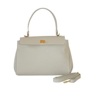 Borsa a mano in pelle con patta e chiusura dorata VALERY