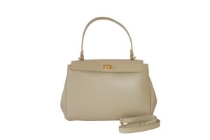 Borsa a mano in pelle con patta e chiusura dorata VALERY