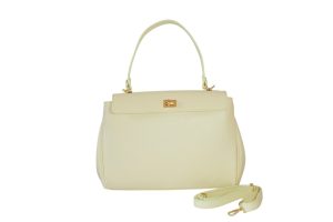 Borsa a mano in pelle con patta e chiusura dorata VALERY