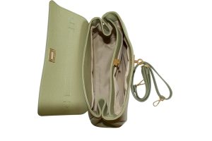 Borsa a mano in pelle con patta e chiusura dorata VALERY