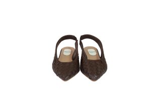 Slingback in pelle intrecciata Intreccio soft