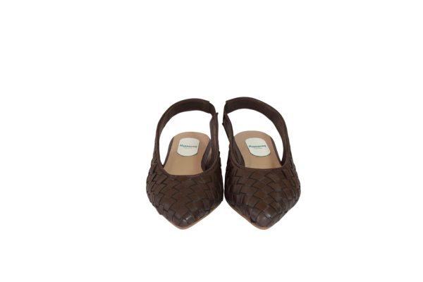 Slingback in pelle intrecciata Intreccio soft