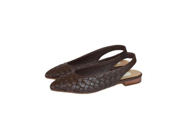 Slingback in pelle intrecciata Intreccio soft