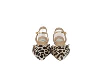Slingback in cavallino animalier con cinturino gioiello