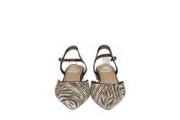 Slingback in cavallino animalier con cinturino gioiello