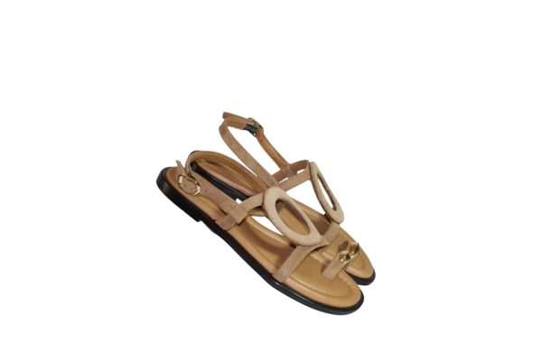 Sandalo Malika flat in camoscio