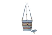 Secchiello Rafia multicolor e Pelle Happyway SDonna MILA