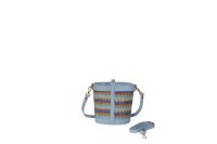 Secchiello Rafia multicolor e Pelle Happyway SDonna MILA
