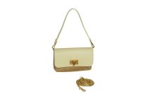 ADELE Mini bag in vera pelle e rafia