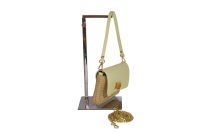 ADELE Mini bag in vera pelle e rafia