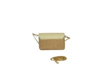 ADELE Mini bag in vera pelle e rafia